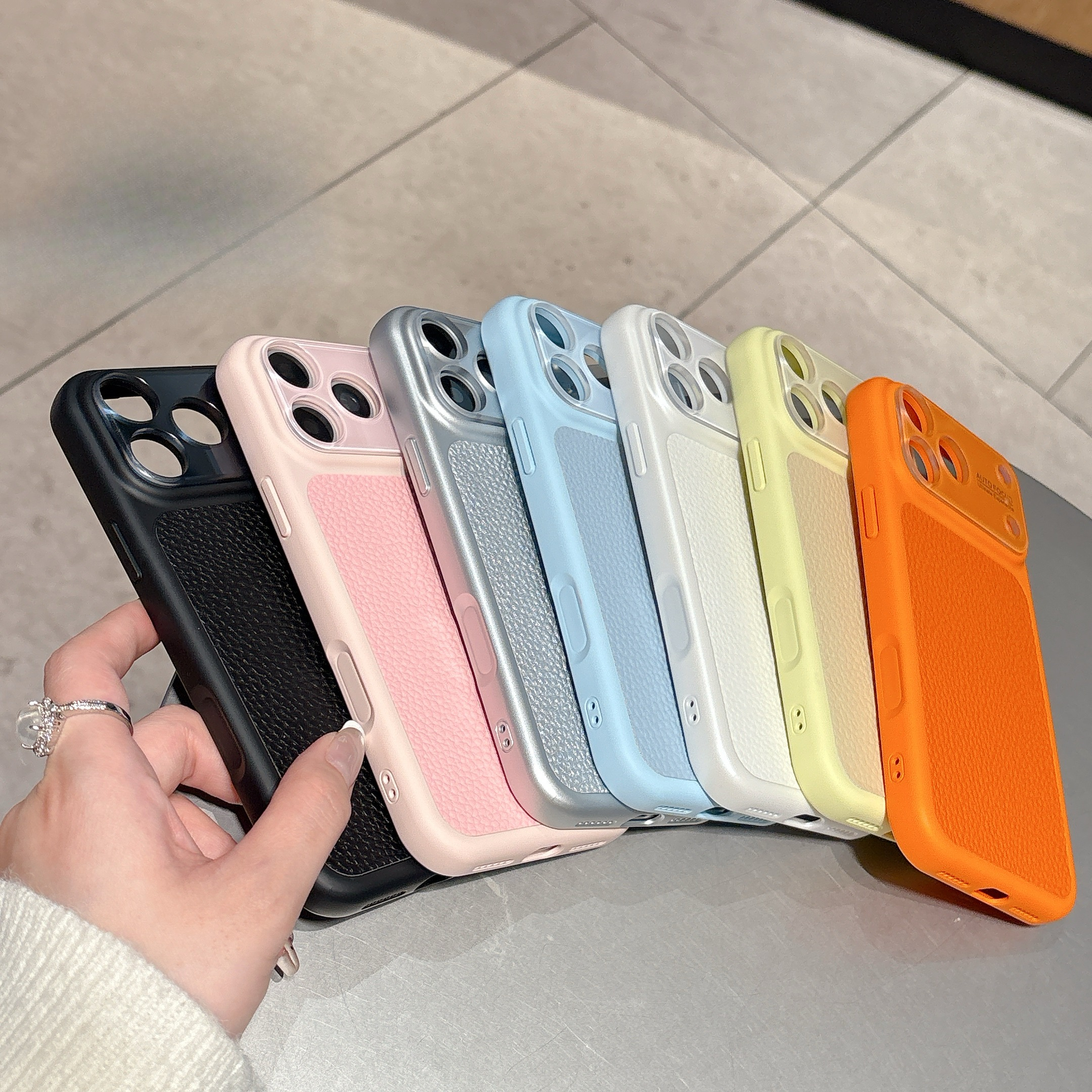 Luxury Lychee Grain Leather Te - Camera Lens Protector ulasan dan harga