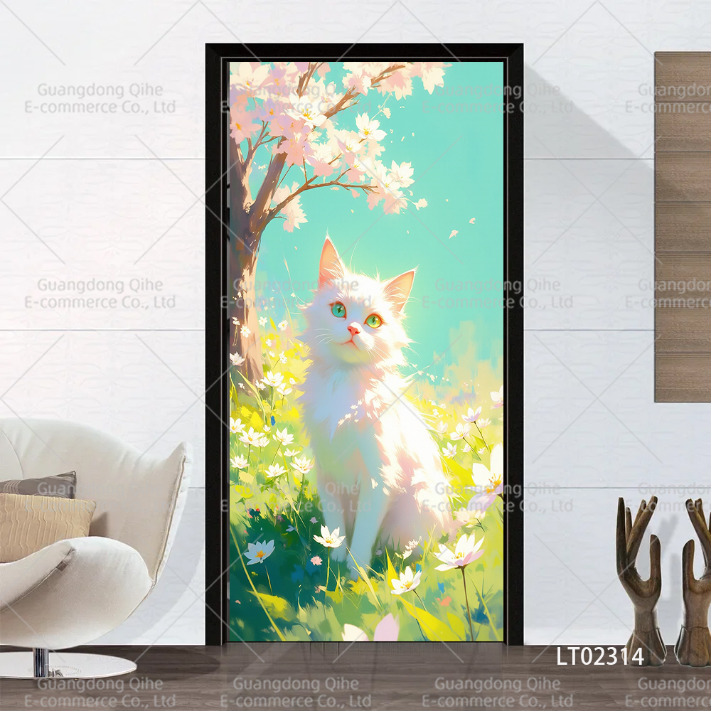 Tulip Cat Cherry Blossom Scene - Full Cover Adhesive ulasan dan harga