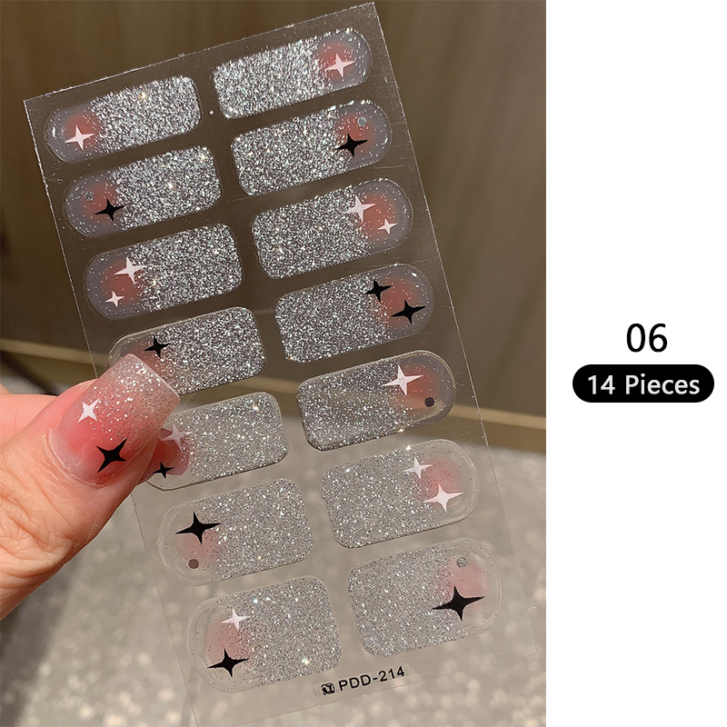 Baking-free Pink Nail Stickers - Full Cover Adhesive ulasan dan harga