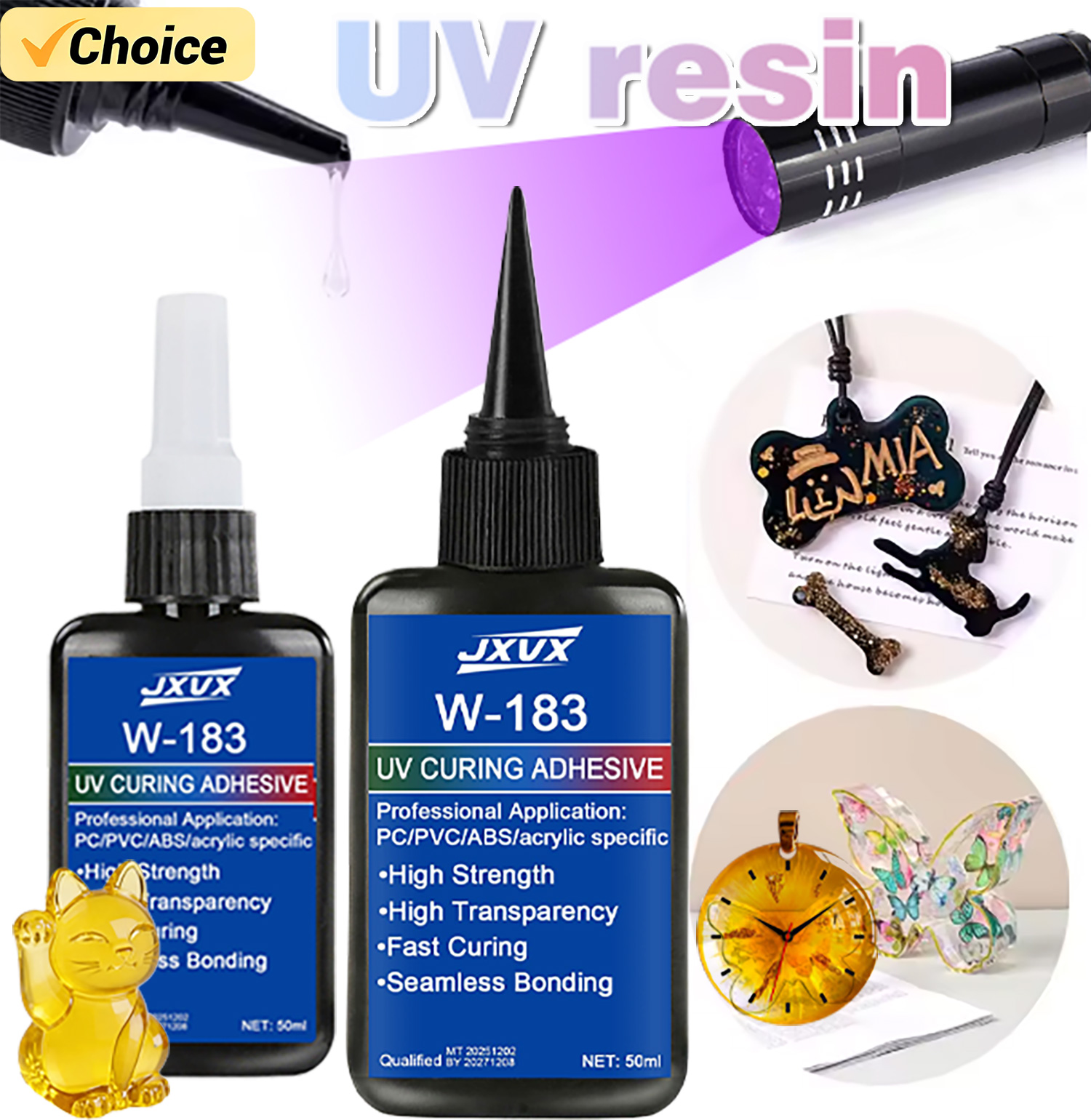 50ml Clear UV Resin Kit Hard T - Liquid Uv Glue Kit ulasan dan harga