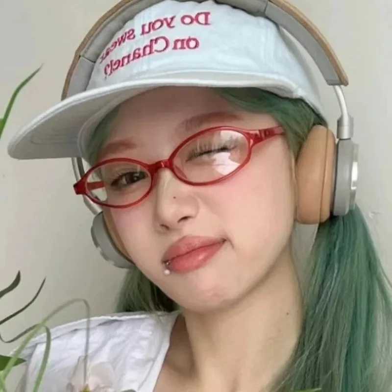 Retro Oval Glasses Women Girls - Anti Blue Light Film ulasan dan harga